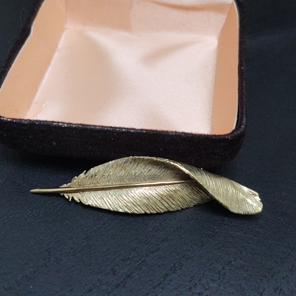 Vtg 8 gm 14k brushed solid gold modernist Brooch - Picture 5 of 10